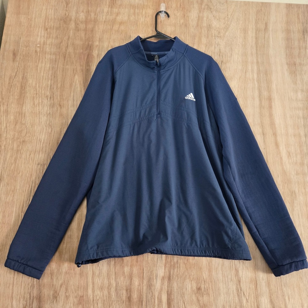 Adidas COLD.RDY 1/4 Zip Pullover Fleece Sweatshirt Men's 2XL Navy Blue Golf